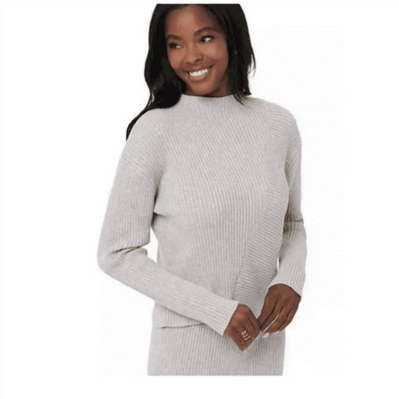 Edited by Remi Bader Women's Ribbed Sweater (Oatmeal, Large)