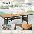 thumbnail image 6 of MF Studio 74.8" Patio Table with Acacia Wood Tabletop, 8-Person All-Weather Rattan Outdoor Dining Table, Brown, 6 of 12