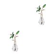 thumbnail image 3 of Matsuzay Estatuilla de flores de cristal, ramos de la suerte de escritorio, decoraciones de plantas, Día de la madre Type3 NO3, 3 of 4