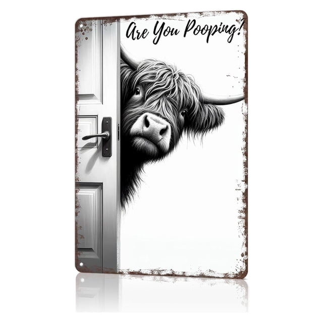 ONFD Compact Restroom Sign Hanging Ornament For Bathroom And Organization Durable Metal Hooked Display Elegant Minimalist Style For Home And Use