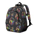 thumbnail image 2 of Colorful Headphone Black Pattern Backpack for School, Cute School Bag with Adjustable Shoulder Straps and Padded Back, 15"x11.42"x5.5", 2 of 5