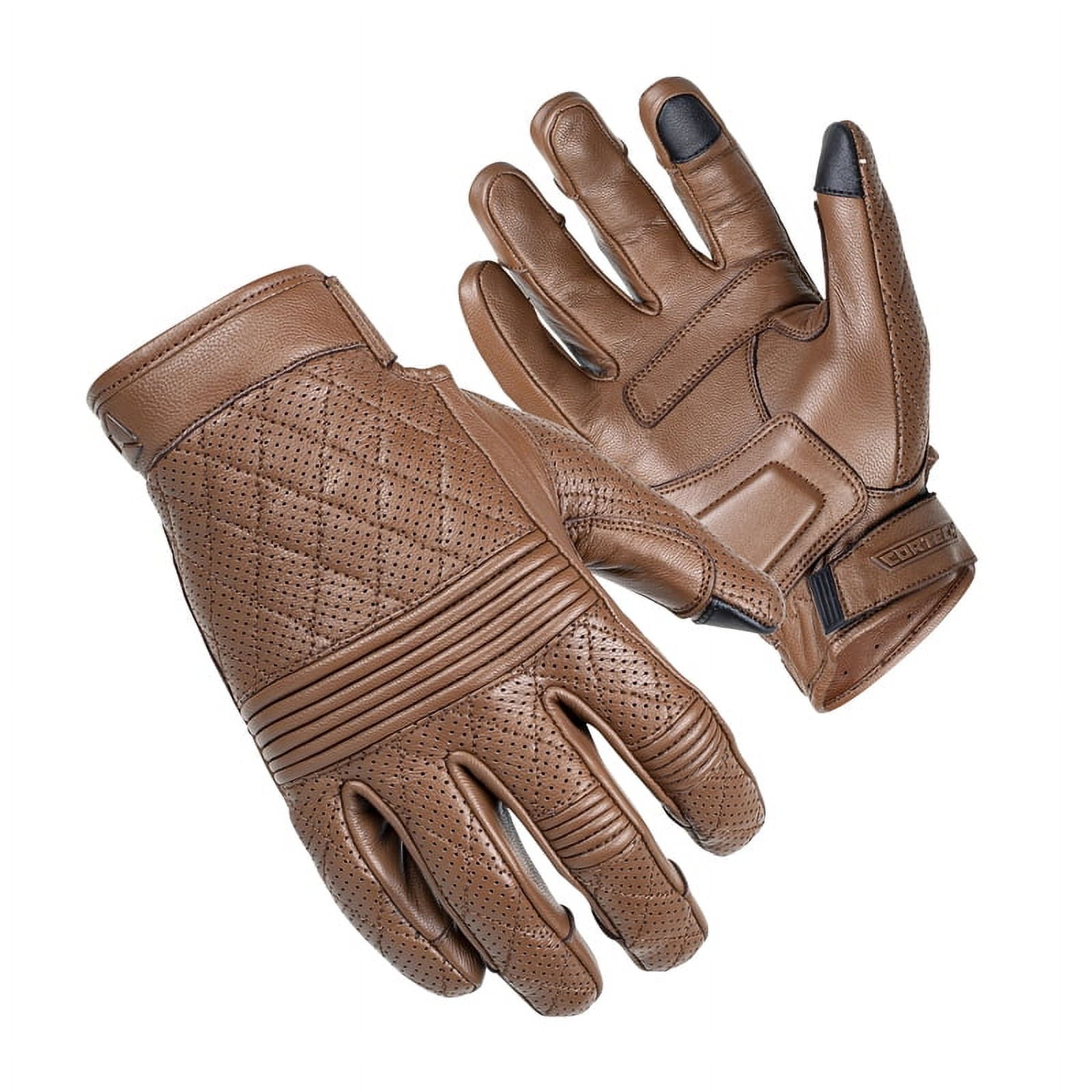 Cortech Scrapper Mens Leather Motorcycle Gloves Brown XS