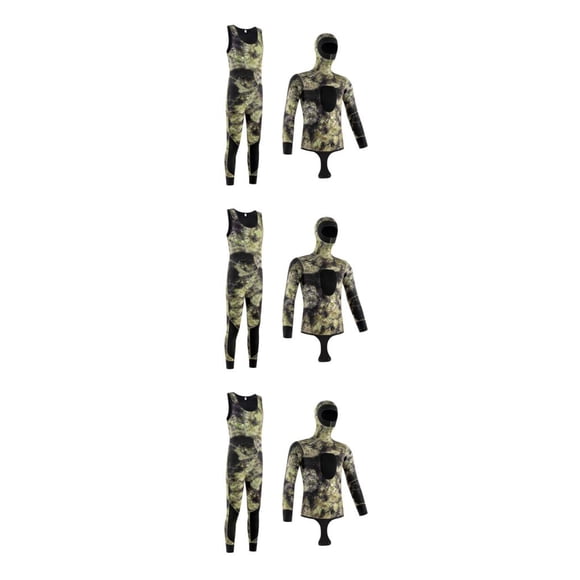 Yuarrent Traje completo de camuflaje de neopreno resistente a los arañazos y resistente al desgaste para buceo traje de pesca submarina 3MM Type1 NO1