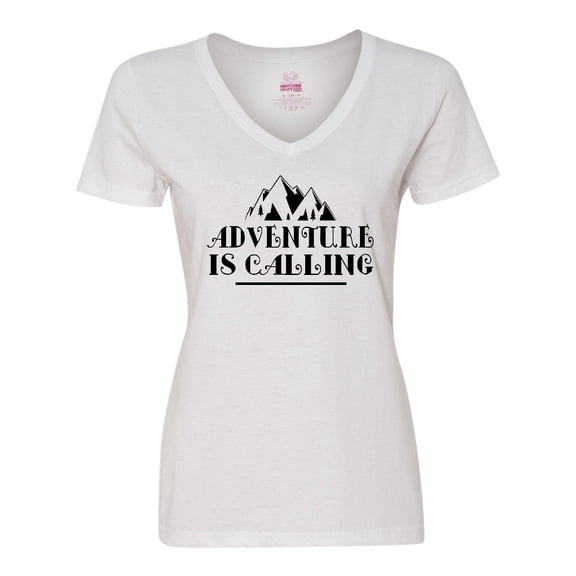 Inktastic Adventure is Calling Camping Hiking Women's V-Neck T-Shirt