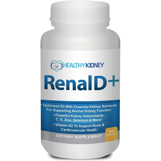 Healthy Kidney Renal D+ Kidney Supplement, Vitamin D3 for Kidney