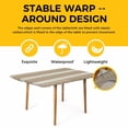 thumbnail image 4 of Brown Ombre Wooden Table Cloths for 5 Foot Rectangle Tables, Farmhouse Retro Khaki Wood Patio Waterproof Elastic Fitted Tablecloths, Washable Rectangular Table Cover for Camping, 4 of 8