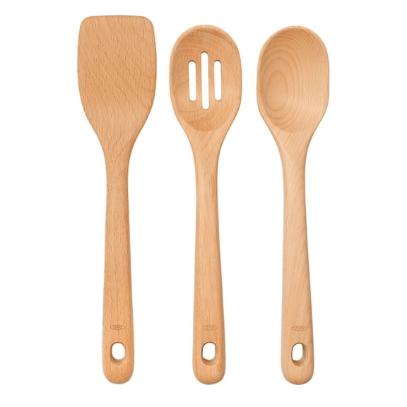 OXO SoftWorks 3 Pc Wooden Cooking Utensil Set, Beachwood