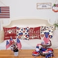 thumbnail image 3 of Bless Our Home Dog Paw Throw Pillow Case America Flag Love Heart 4th of July Patriotic Pillow Covers Independence Memorial Day Square Cushion Cover for Sofa Bedroom 20x20 Inch Set of 4, 3 of 6