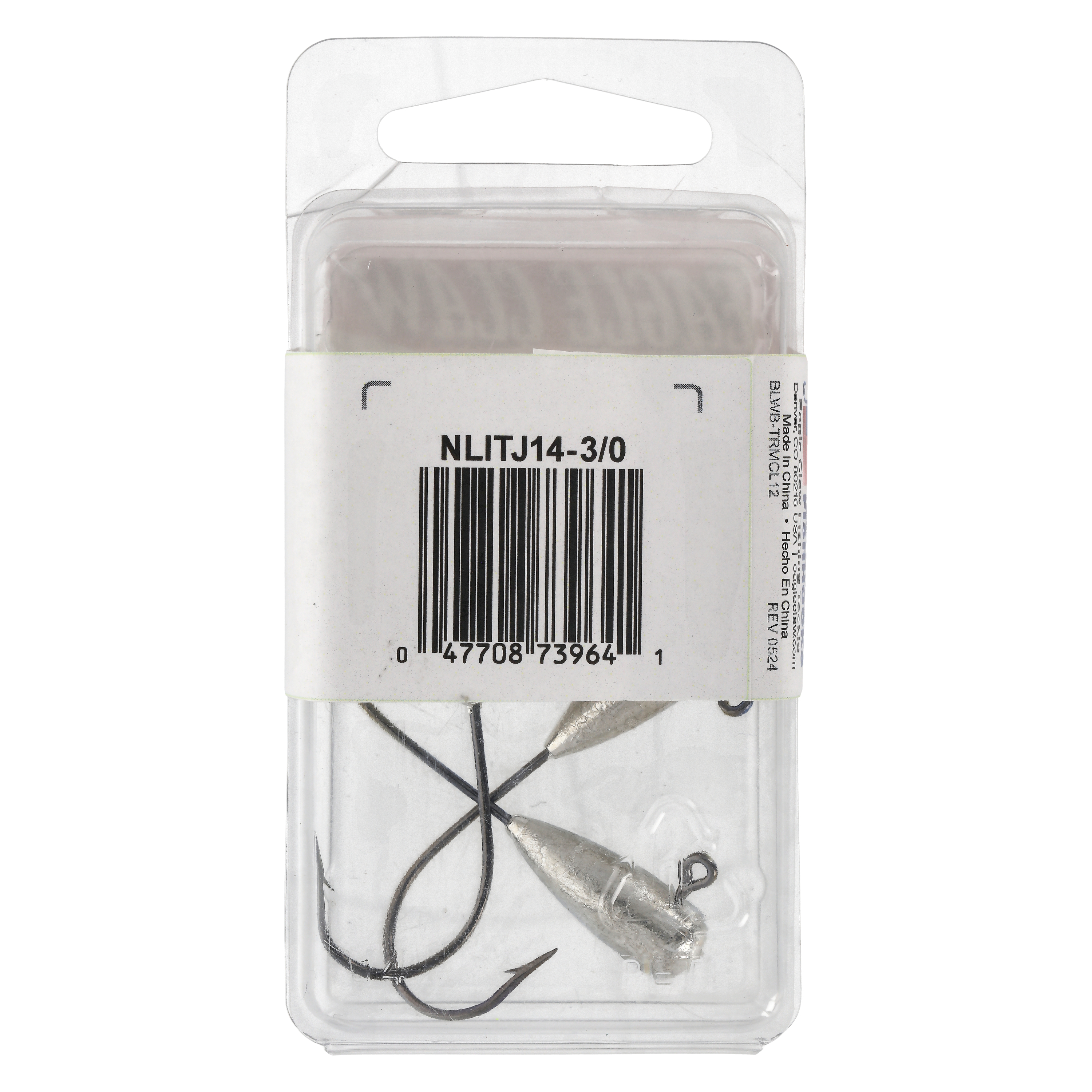 Eagle Claw Tin Insider Tube Jig Head - 3 Pack - Hook Size 3/0 - 3/16 oz - Unpainted