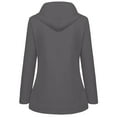 thumbnail image 3 of iOPQO Womens Jacket Rain Jacket Women Fashion Solid Color Jacket Outdoor Plus Size Hooded Windproof Watertight Pockets Drawstring Long Sleeved Coat Womens Coats Grey 3XL, 3 of 6