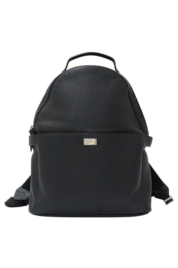 Pre-Owned Fendi FENDI Backpack, Black Leather, 7VZ053, for Men and Women (Fair)