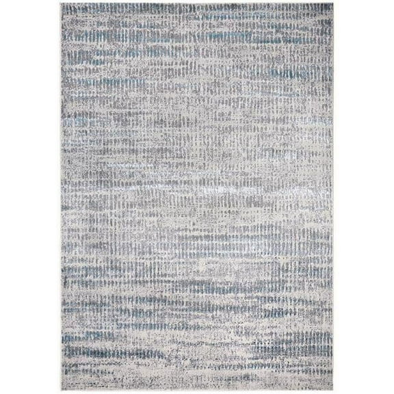 HomeRoots 513010 10 x 13 ft. Blue Gray & Ivory Abstract Stain Resistant Rectangle Area Rug