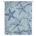 thumbnail image 2 of Navy Blue Starfish Sheer Curtains 54 Inches Long, Coastal Ocean Summer Sea Nautical Light Filering Curtains, Breathable Simi Curtain Privacy Drapes for Kitchen Bathroom Small Window Treatment, 2 of 9