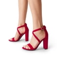 thumbnail image 6 of DREAM PAIRS 4 inch High Heels for Women Chunky Block Cross Strap Open Toe Dress Sandals for Wedding Bridal Evening Homecoming Prom, 6 of 6