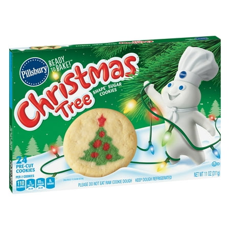 Pillsbury Ready to Bake! Christmas Tree Shape Sugar Cookies - Walmart.com