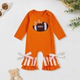 thumbnail image 2 of Gerichy Baby Girl Outfit Newborn Football Ruffle Long Sleeve One Piece Jumpsuit Infant Spring Fall Cute Clothes 0-18 Months, 2 of 7