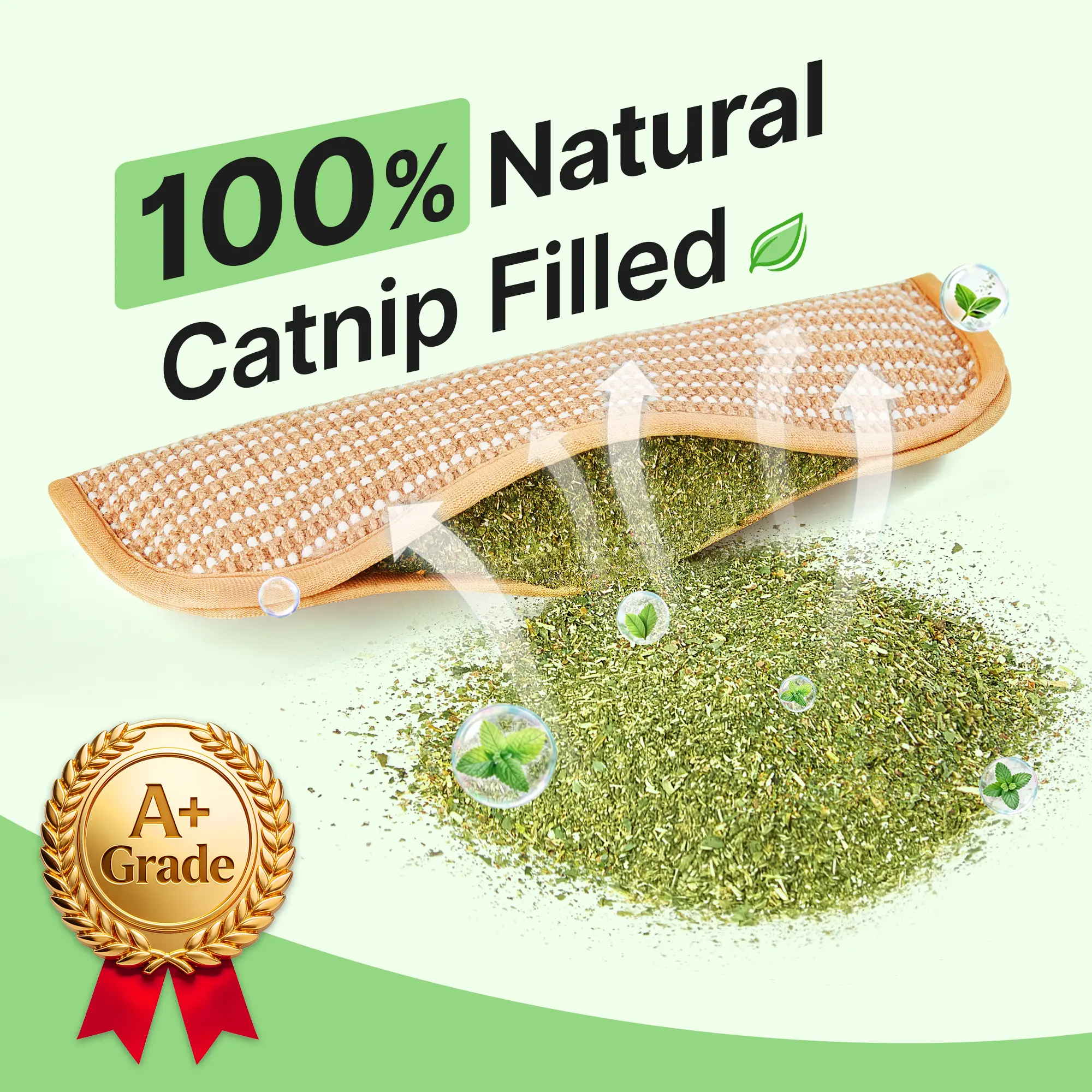 Potaroma Interactive Catnip Chew Toy with [6000mg A+ Organic Catnip], Soft Sisal Material Scratching and Kicker Cat Toys for Indoor Kittens, Drives Bored Cats Crazy with Fun #SummerVibes #petlovers