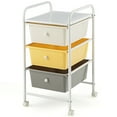 thumbnail image 1 of Costway 3-Drawer Cart Storage Bin Organizer Rolling w/Plastic Drawers  Yellow, 1 of 10