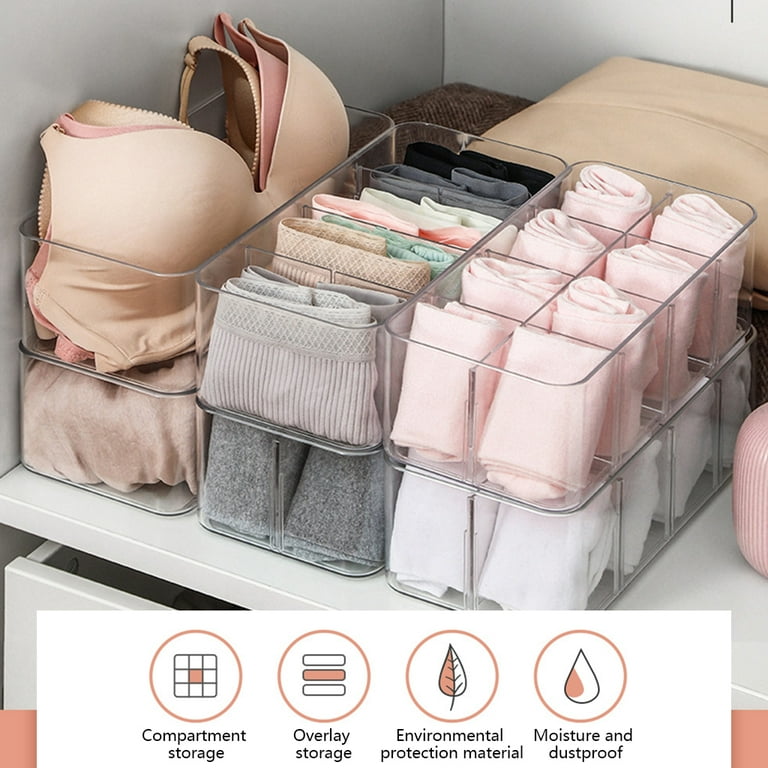Clear Drawer Classification Storage Box For Underwear Sock,Cosmetic  Partition Organizer,Jewelry,Grocery Finishing Bin with Lid - AliExpress