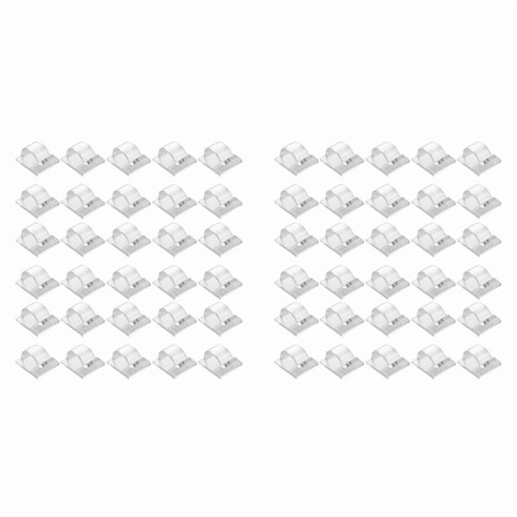 Hooks for Outdoor String Lights Clips 60 Pack Clips Clear Light Hook with 60 Waterproof Adhesive Backing