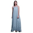 thumbnail image 1 of Bimba Bleu Moyen2 Feuilles Texture & Frêne Bretelles Spaghetti Nuisette pour Femmes Chemise de Nuit pour Dames Tenue de Nuit Robe de Sommeil d'Allaitement Moyen, 1 of 1