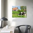 thumbnail image 4 of Orinice  Canvas Print Wall Art Painting Pictures Dutch Holstein cow at the water near Groningen Holland Stretched &amp; Framed Poster Home Gallery Wrapped Artwork Ready to Hang 20x16in, 4 of 6