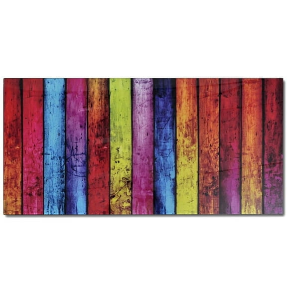 vidaXL Coffee Table with Rainbow Printing Glass Top