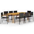 thumbnail image 1 of vidaXL 9 Piece Garden Dining Set Black, 1 of 3