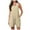 Beige, variant on Women's 2024 Summer Short Jumpsuit - Loose Fit V Neck Romper with Pockets, Polyester Spandex, S-XXL