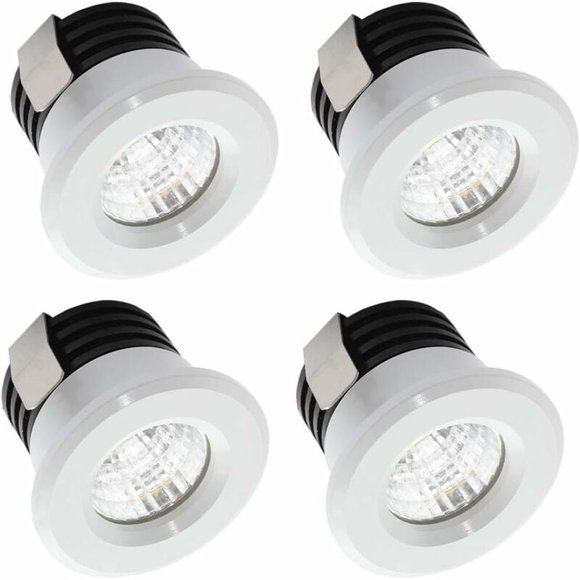 Set of 4 Mini LED recessed spotlights 3 W Warm white, Mini LED spotlight for shop windows, license plate lighting incl. Separate transformer
