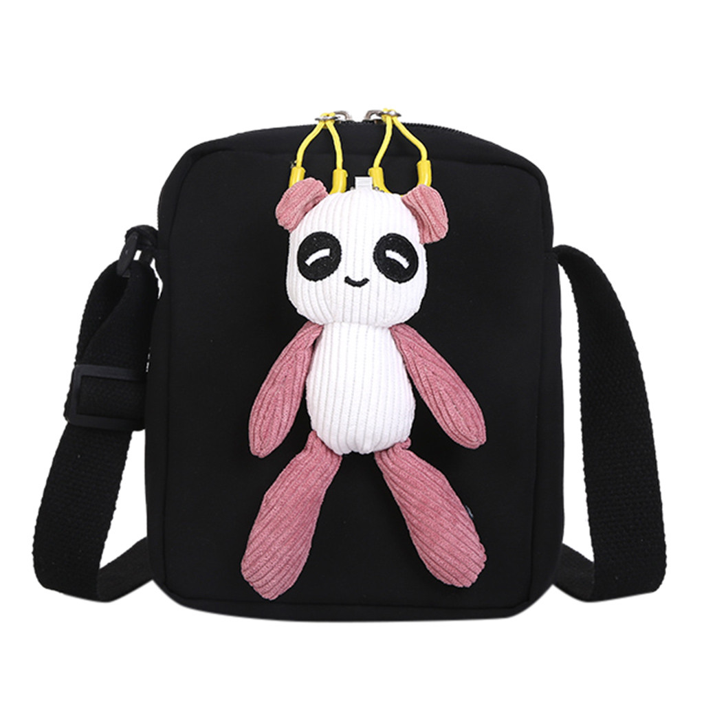 Yinguo Women Fun Cute Shoulder Bag Panda Doll Messenger Bag Girl