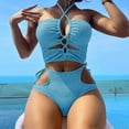 thumbnail image 2 of FhsagQ Ensembles de Maillots de Bain pour Femmes Jeu de Rôle Femmes Haut de Bikini à Rayures Maillot de Bain Transparent Ensembles de Maillots de Bain pour Femmes Robe Bleu Ciel m, 2 of 8