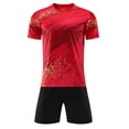 thumbnail image 4 of NAISIBABY Boys Activewear 2-Piece, Quick Dry Short Sleeve T-Shirt & Sports Shorts Sets Performance Basketball Football Outfits Red Size 14, 4 of 9