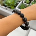 thumbnail image 3 of Black Tourmaline Bracelet 10mm with adjustable strings, 3 of 4