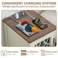 thumbnail image 3 of Joaxswe End Table with Charging Station Narrow Side Table for Living Room Night Stand with Storage, Nightstand with USB Ports & Outlets for Bedroom, White, 3 of 9