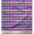 thumbnail image 1 of Soimoi Purple Rayon Fabric Diamond Geometric Printed Craft Fabric by the Yard 42 Inch Wide, 1 of 5