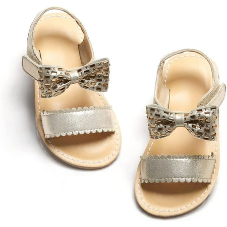 

QWZNDZGR Toddler Girls Sandals Soft Rubber Flats Summer Baby flower girl Shoes