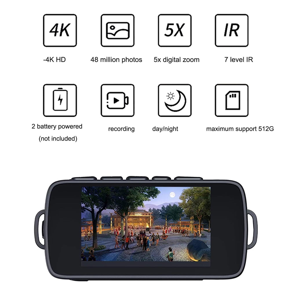 N002 Night Vision Goggles 4k Infrared Digital Binoculars Full Color Hd Visible Night Vision Device for Photo Video