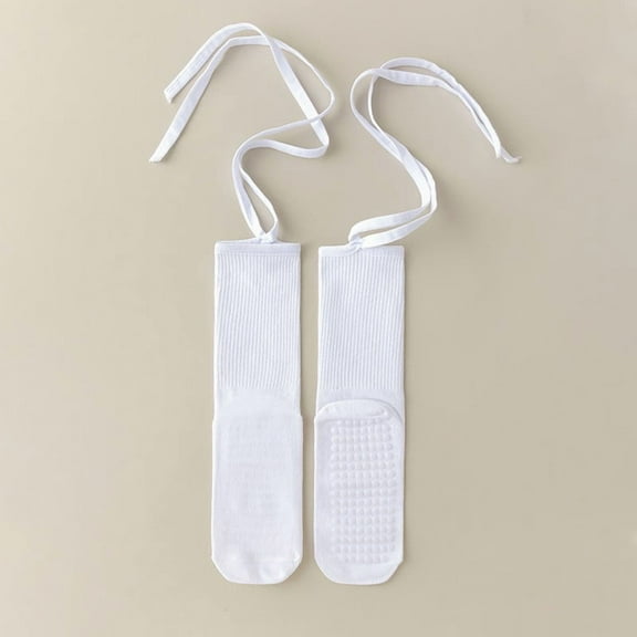 jobturf Yoga Socks for Women Non Slip Straps Grips Pilates Socks Soft Comfortable Solid Mid Calf Socks Ballet Dance Training Athletic Socks