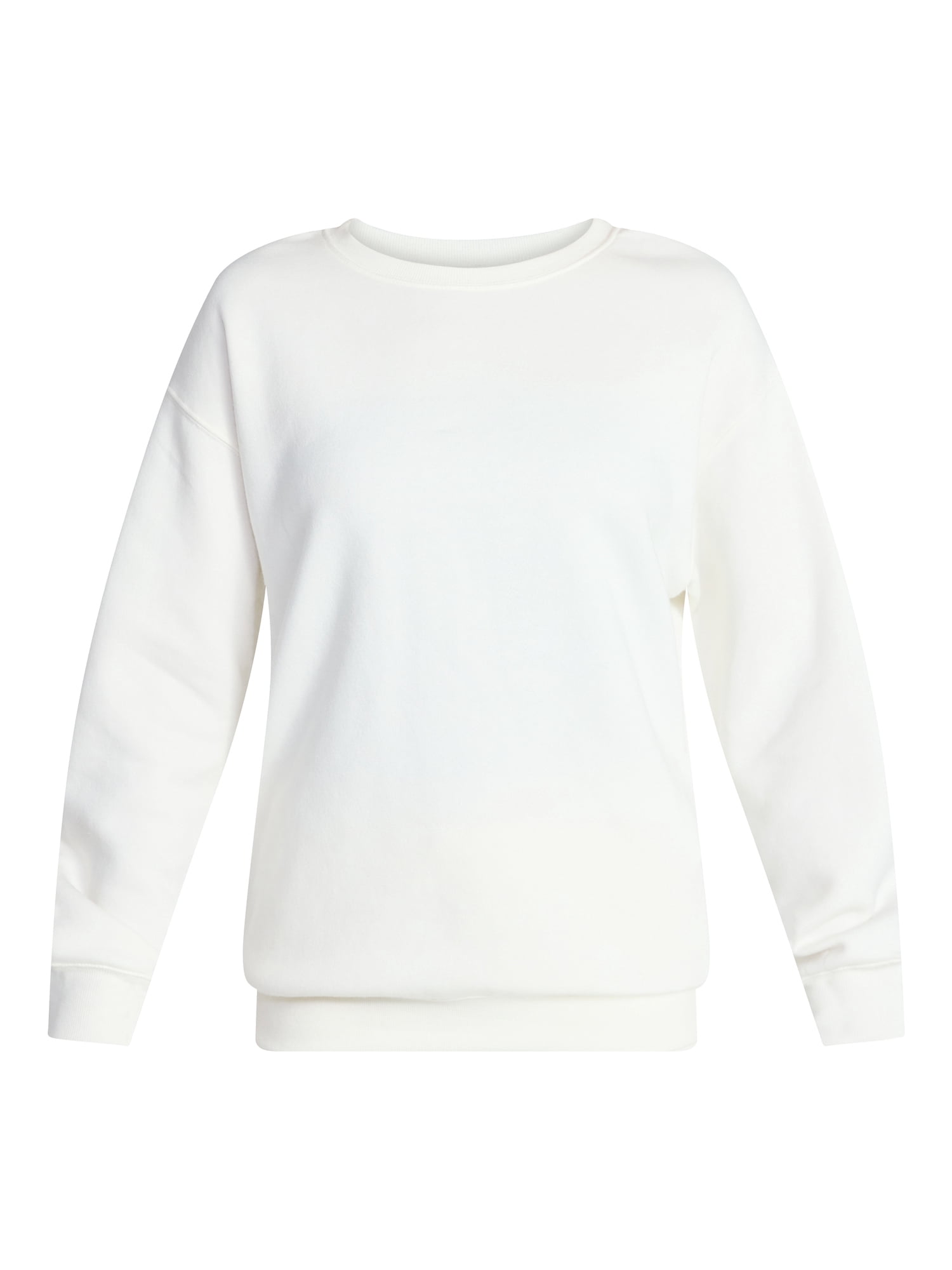 No Boundaries Oversized Fleece Sweatshirt with Long Sleeves, Women's XXS-4X