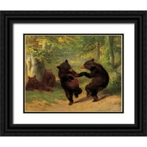 Beard, William H. 32x26 Black Ornate Wood Framed with Double Matting Museum Art Print Titled - Dancing Bears