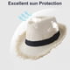 thumbnail image 4 of 56-58 cm circunferencia del sombrero hombres y mujeres sombrero de copa con borde de hierba roto sombrero de verano protector solar sombrero para el sol transpirable sombrero de jazz, 4 of 5