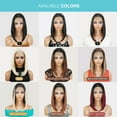 thumbnail image 7 of GLAM21USA HD Lace Front Bob Wig 13X6 Transparent Lace Frontal16 Inch Bob Wigs Straight Human Hair Blend Swiss Lace Middle Length Heat Friendly Synthetic Wig - Brianna (1B-OFFBLACK), 7 of 7