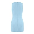thumbnail image 4 of Xyxonk Tennis Dresses for Women Summer Workout Activewear Dress with Shorts and Pockets Sleeveless Slit Solid Color Wrap Dress Easy Peezy Tennis Mini Dress Sky Blue 2XL, 4 of 5
