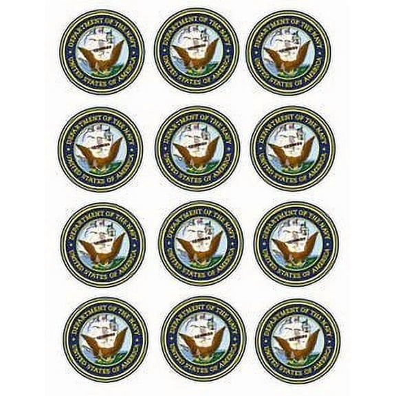 12ct US Navy Corp EdibleFrosting Image Cupcake or Cookie Toppers
