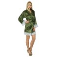 thumbnail image 3 of Bimba Women Kimono Sleeve Satin Short Robe Bride Bridesmaid Lace Robes Coverup, 3 of 5