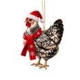 thumbnail image 2 of Chicken Christmas Ornament Acrylic Chicken with Christmas Hat Pendant Holiday Party Christmas Tree Decorations Hen Hanging Pendant Gift, 2 of 6