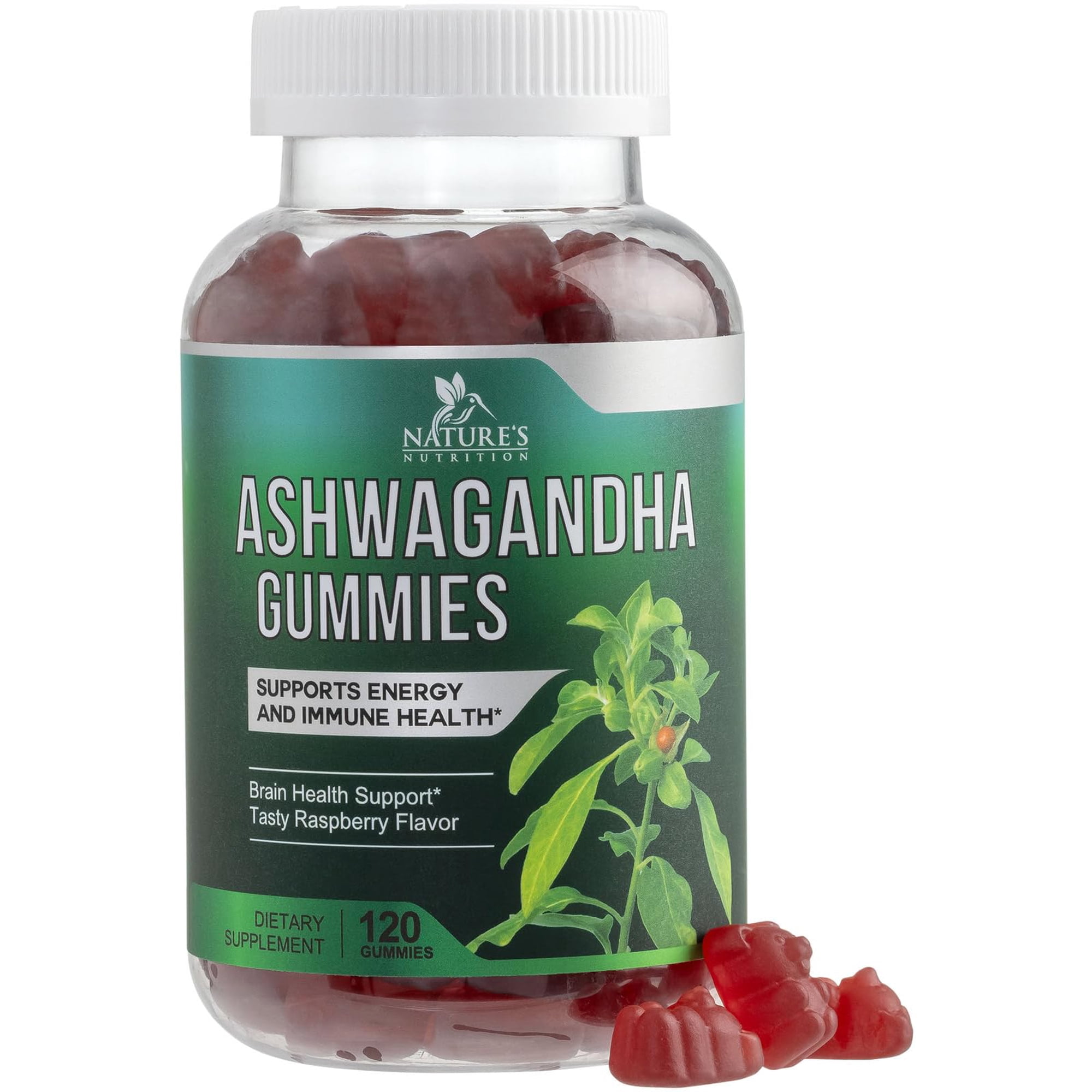 Ashwagandha Gummies - Advanced Ashwagandha Gummy Formula for Daily Use - Natural Antioxidant Support & Brain Health Support - Natural Calm, Relaxation, & Immune Support - Berry Flavor - 120 Gummies