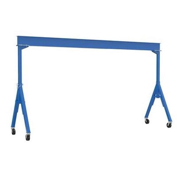 Vestil FHS-6-20-TLC 6000 lbs 20 ft. Steel Fixed Gantry Crane with Total Locking Phenolic Casters - Blue