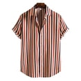 thumbnail image 2 of Tops For Men Fashion Man V-Neck Short Sleeve Tops T-Shirt Summer Printed Button Blouse, 2 of 4